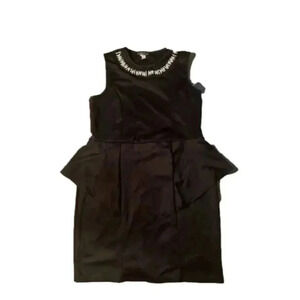 Pearl collar peplum dress